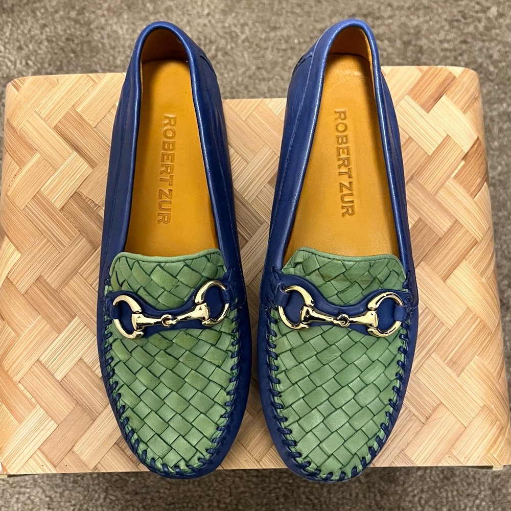 Robert Zur Women’s Loafers in Blue and Green